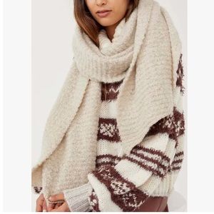 Free People Winter Blanket Scarf White Cream